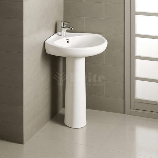 Corner Wash Basin Pedestal - Brite Sanitary Ware Corner Wash Basin Pedestal - Brite Sanitary Ware
