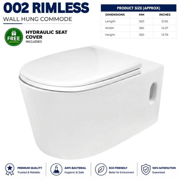 Wall Hung 002 Rimless - Brite Sanitary Ware