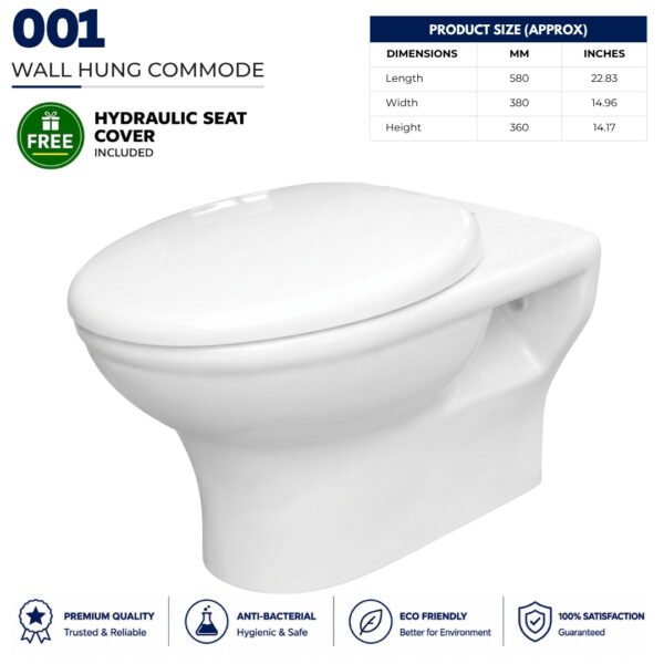 Wall hung 001 Toilet - Brite Sanitary Ware
