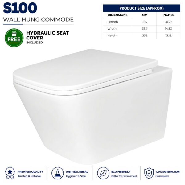 Wall Hung S100 Toilet - Brite Sanitary Ware