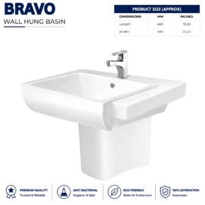 Bravo Wall hung Wash basin - Brite Sanitary Ware Bravo Wall hung Wash basin - Brite Sanitary Ware