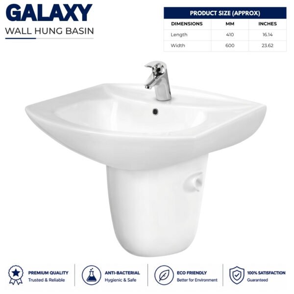 Galaxy Wash Bain Pedestal - Brite Sanitary Ware