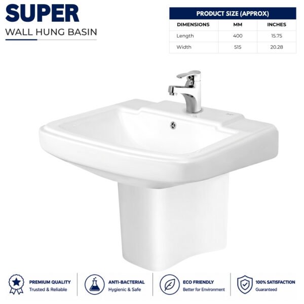 Super Wall hung Wash basin - Brite Sanitary Ware