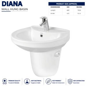 Diana Wall hung Wash Basin - Brite Sanitary Ware Diana Wall hung Wash Basin - Brite Sanitary Ware