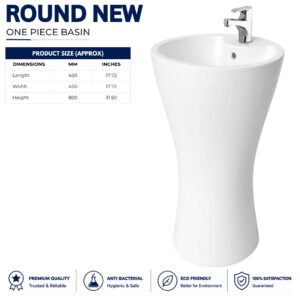 Round New One Piece Basin - Brite Sanitary Ware