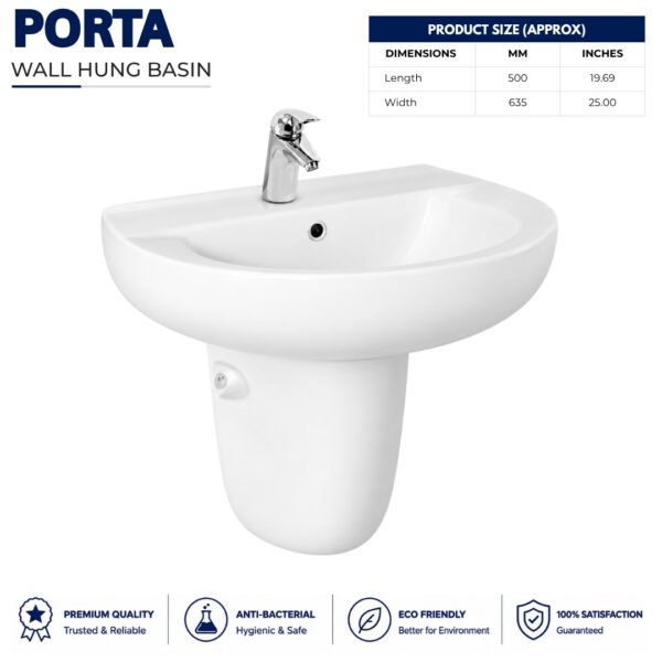 Porta Wall Hung Basin - Brite Sanitary Ware