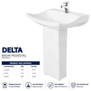Delta Wash Basin Pedestal - Brite Sanitary Ware Delta Wash Basin Pedestal - Brite Sanitary Ware