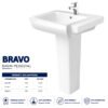 Bravo Wash Basin Pedestal - Brite Sanitary Ware