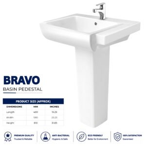 Bravo Wash Basin Pedestal - Brite Sanitary Ware Bravo Wash Basin Pedestal - Brite Sanitary Ware