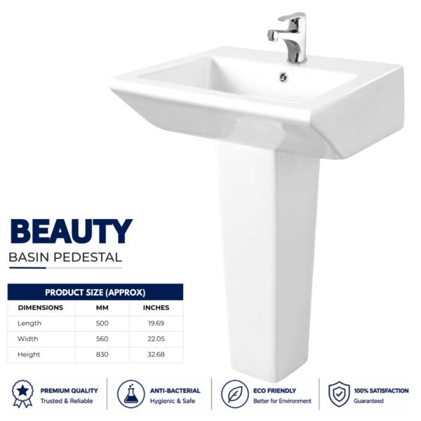 Beauty Wash Basin Pedestal - Brite Sanitary Ware