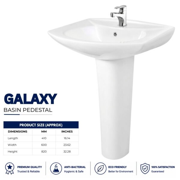 Galaxy Wash Bain Pedestal - Brite Sanitary Ware