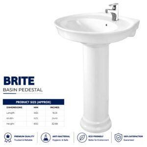 Brite Wash Basin Pedestal - Brite Sanitary Ware Brite Wash Basin Pedestal - Brite Sanitary Ware