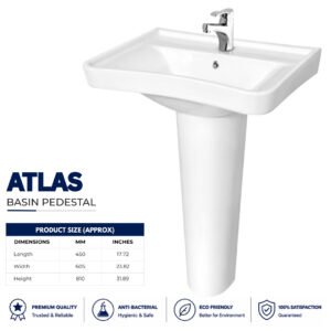 Atlas Wash Basin Pedestal - Brite Sanitary Ware Atlas Wash Basin Pedestal - Brite Sanitary Ware