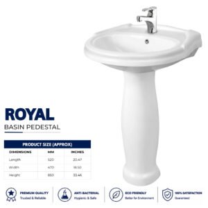 Royal Wash Basin Pedestal - Brite Sanitary Ware Royal Wash Basin Pedestal - Brite Sanitary Ware