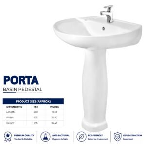 Porta Wash Basin Pedestal - Brite Sanitary Ware Porta Wash Basin Pedestal - Brite Sanitary Ware