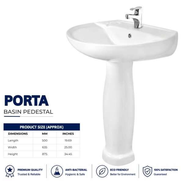 Porta Wash Basin Pedestal - Brite Sanitary Ware