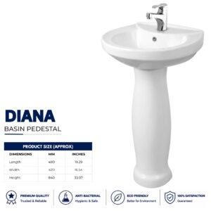 Diana Wash Basin Pedestal - Brite Sanitary Ware