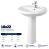 16x22 Wash Basin Pedestal - Brite Sanitary Ware
