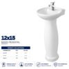 Wash Basin Pedestal 12x15 - Brite Sanitary Ware
