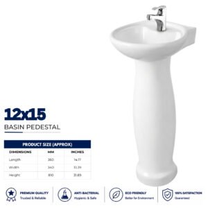 Wash Basin Pedestal 12x15 - Brite Sanitary Ware Wash Basin Pedestal 12x15 - Brite Sanitary Ware